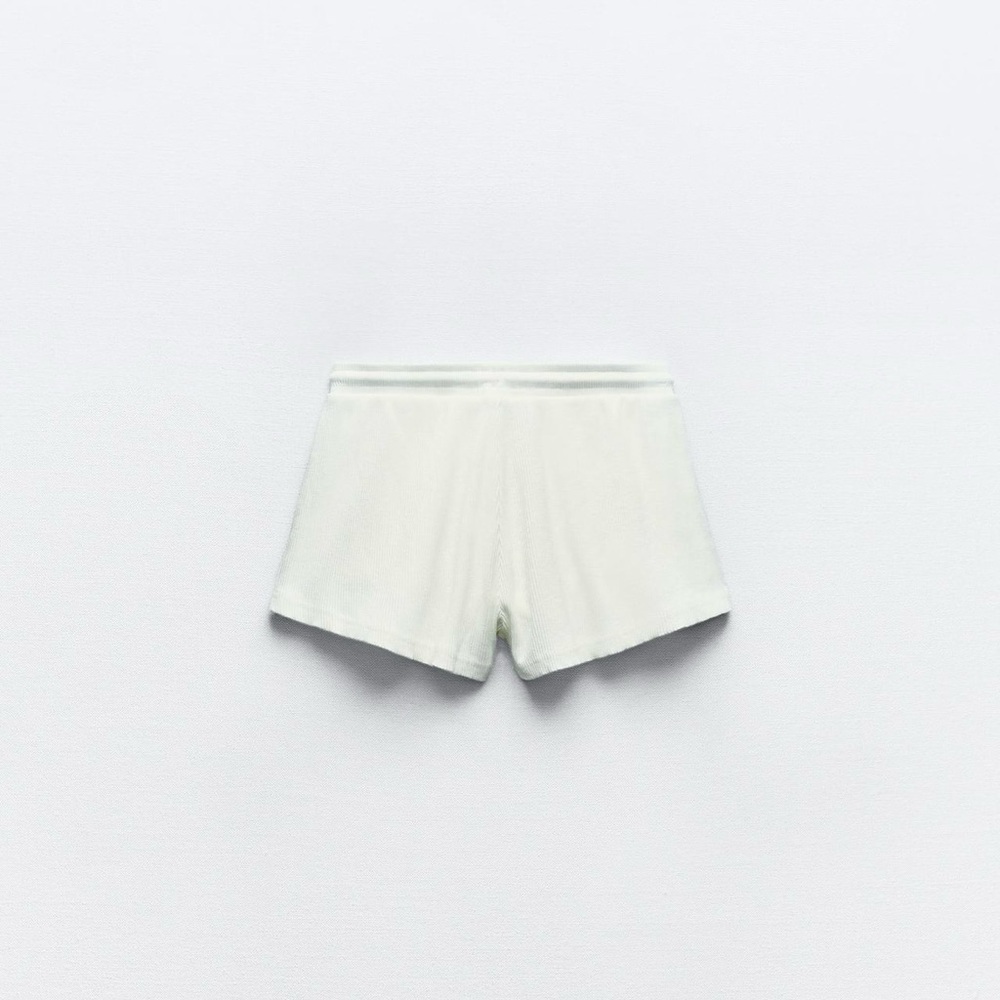 NWT ZARA WASHED EFFECT RIB SHORTS - Picture 5 of 6